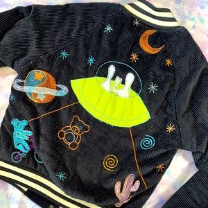 BDG • Alien Earth Sucks Varsity Corduroy Bomber Jacket